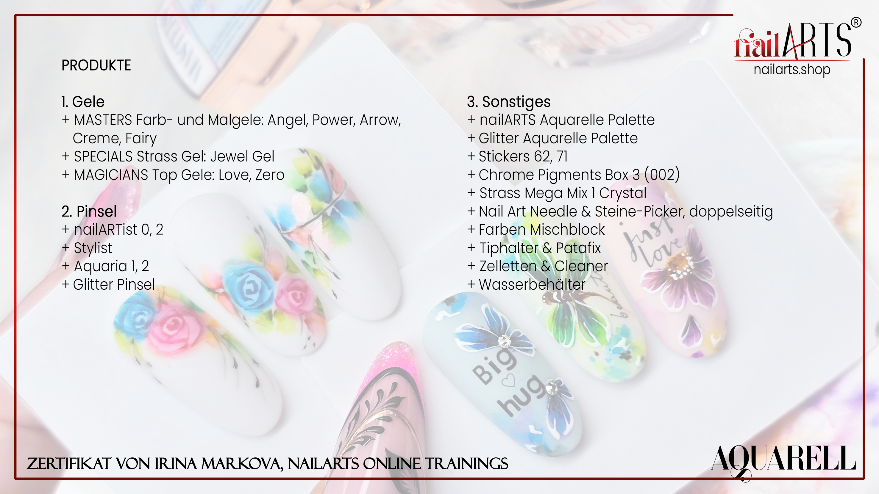 Online Nail Art Training Watercolor