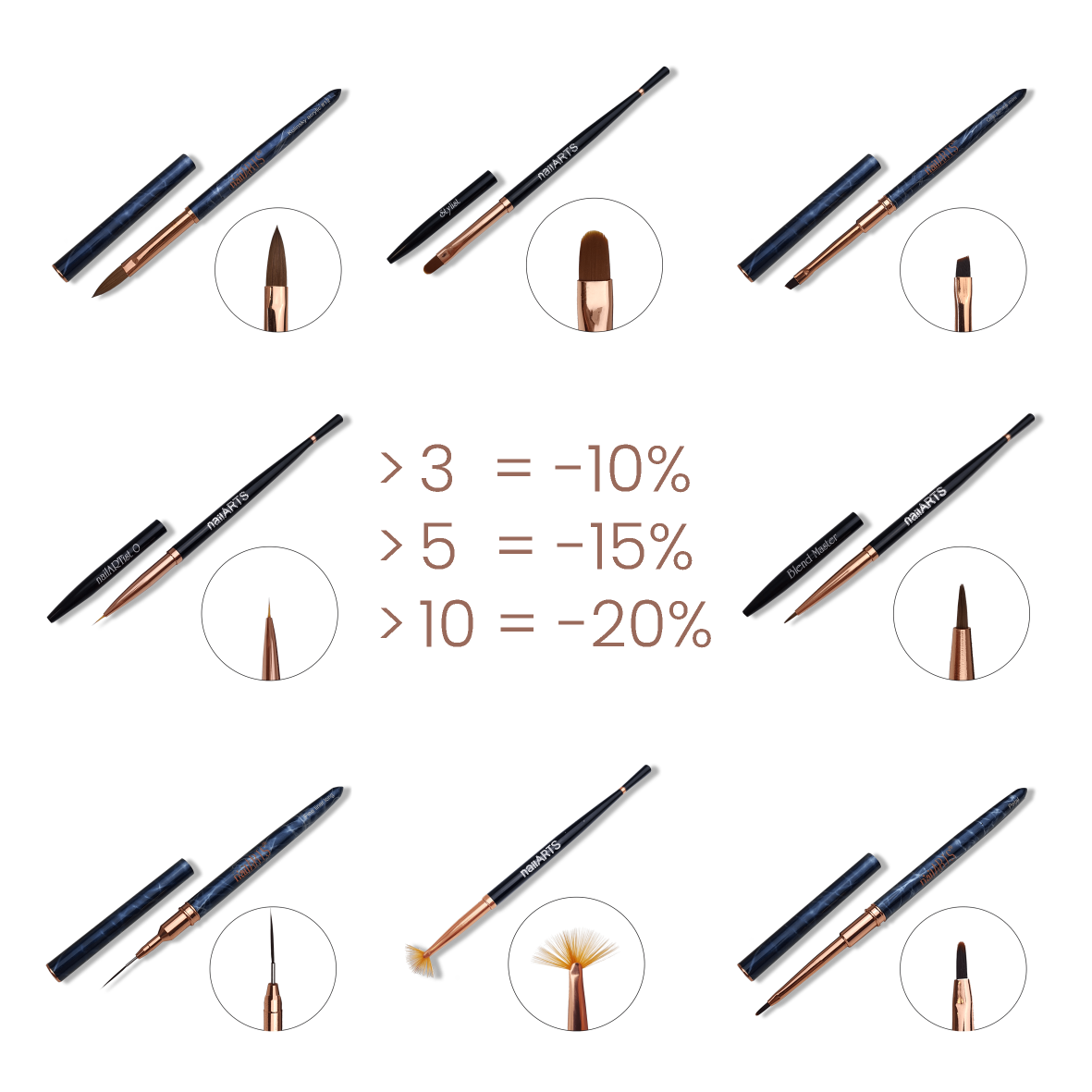 nailARTS Interactive Set - Brushes. Up to 20% off.