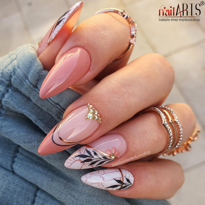 FTips PRO Soft Gel Fullcover Tips - Short Stiletto 550 (=medium)