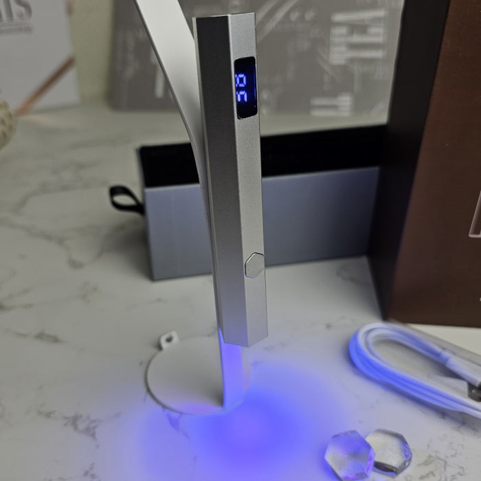 Mini USB UV LED Lampe mit Display, Stativ & Silikon Stamper