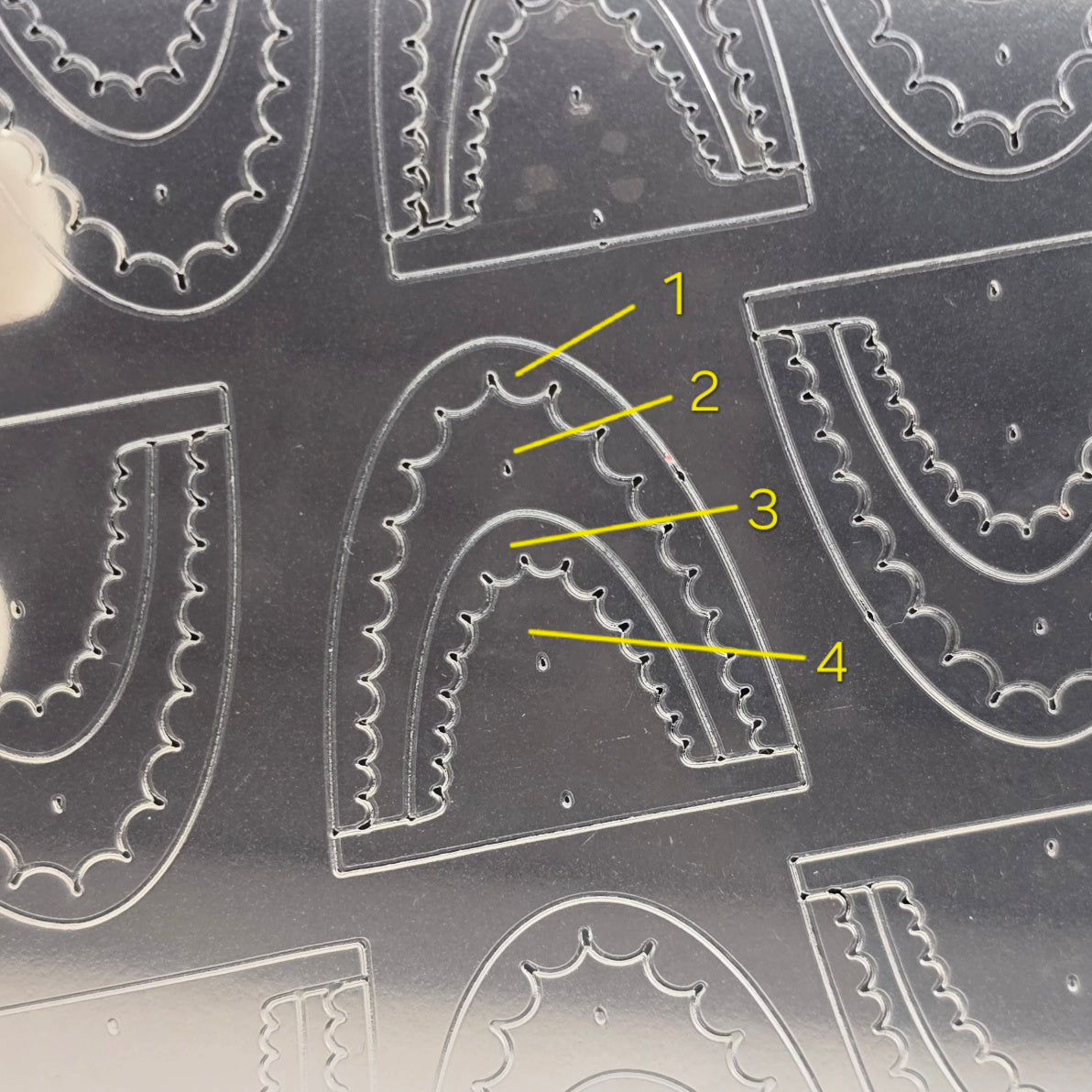 Design & French Malhilfe Stickers, Schablonen 4 - Lace groß