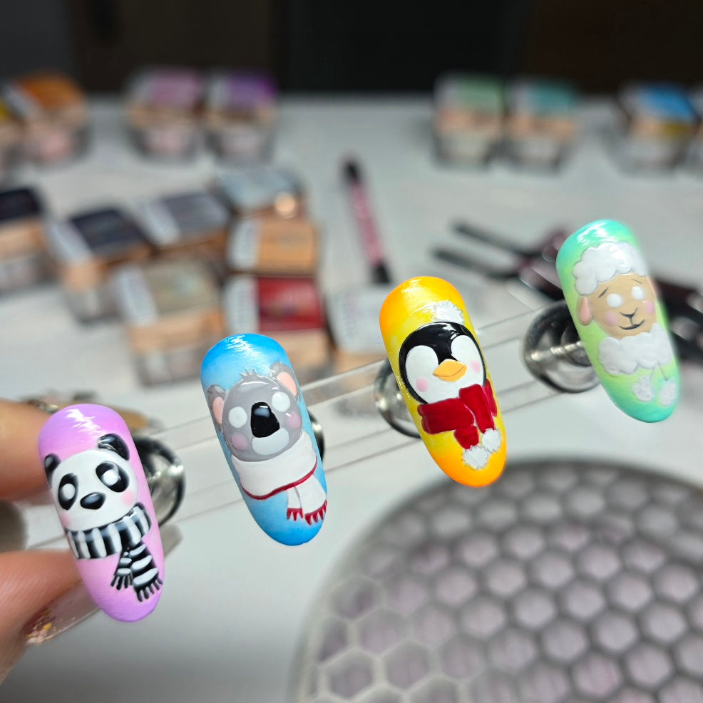 Double-sided adhesive pads for nail tips and display