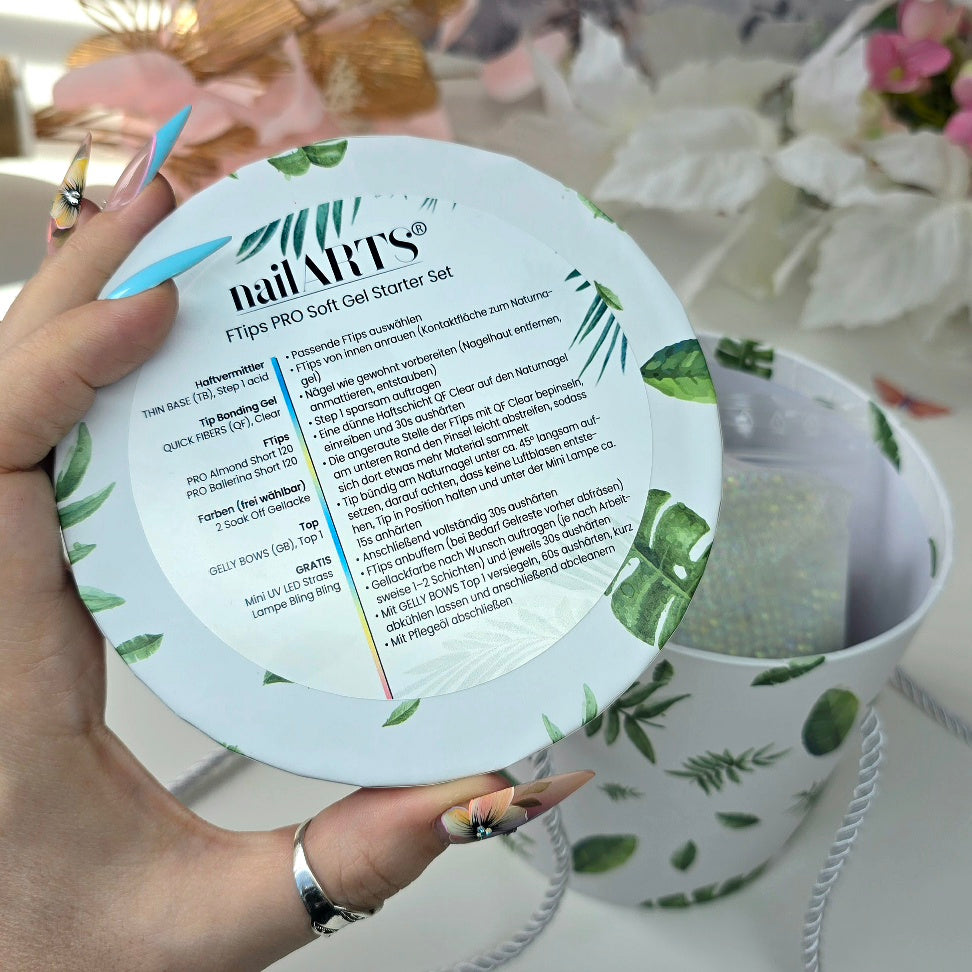 FTips PRO Soft Gel Starter Set Box Ballerina + Almond - the perfect full-cover tip modeling!