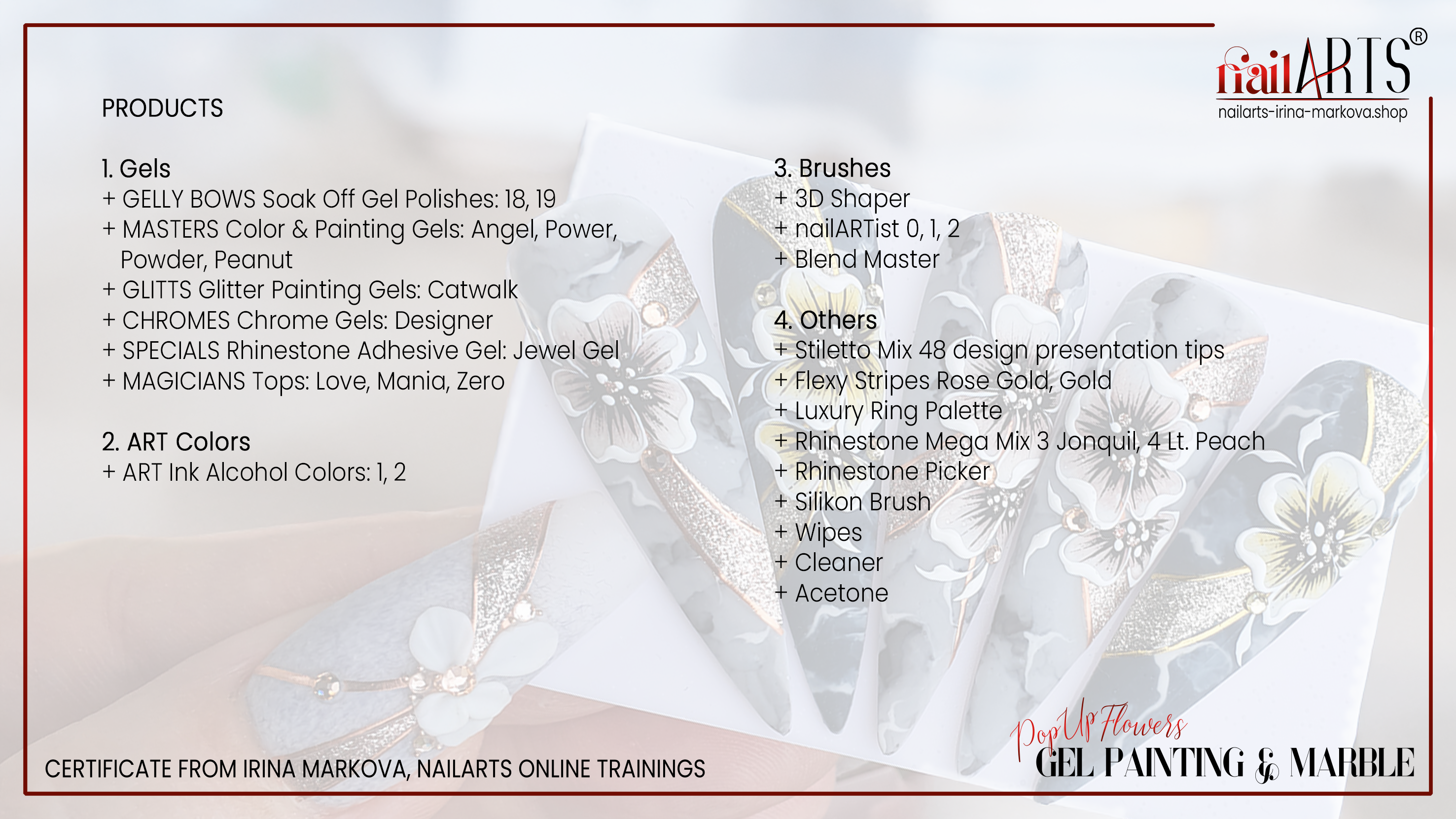 Online Nailart Schulung PopUp Flowers: Gel Painting & Marble