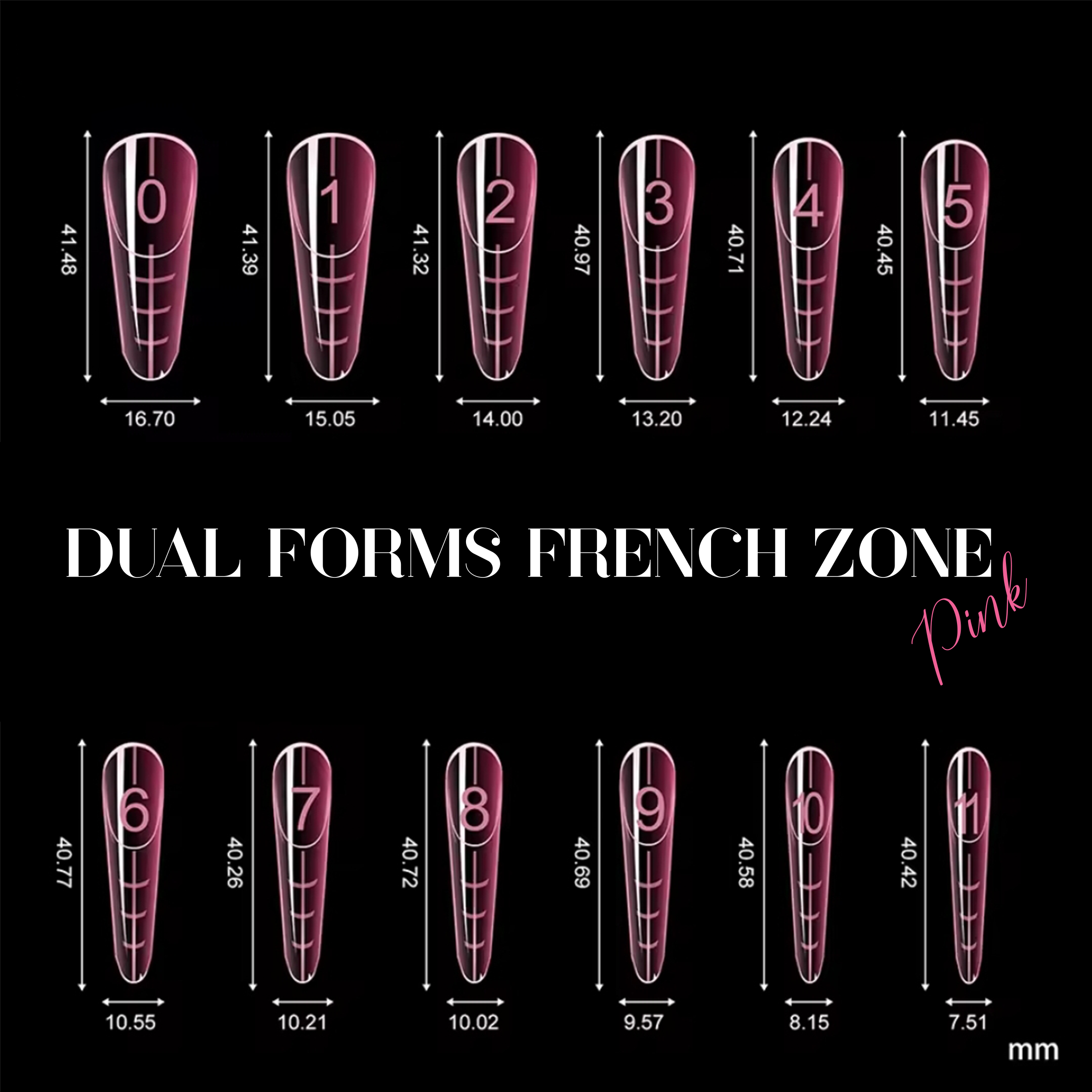 nailARTS Dual Forms French Zone Pink - Modern Almond 120