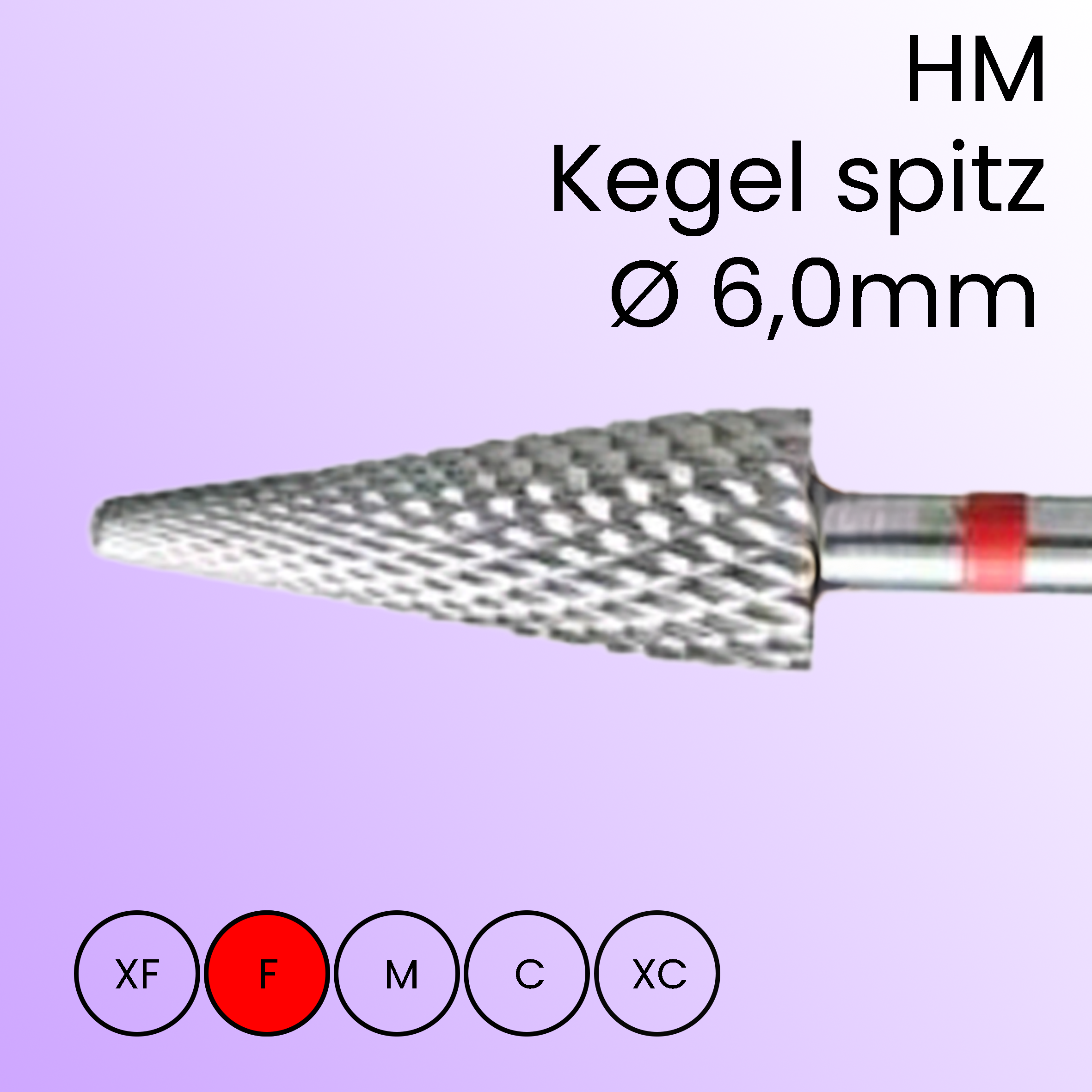Carbide File Bit Taper pointed, fine (red) in Box