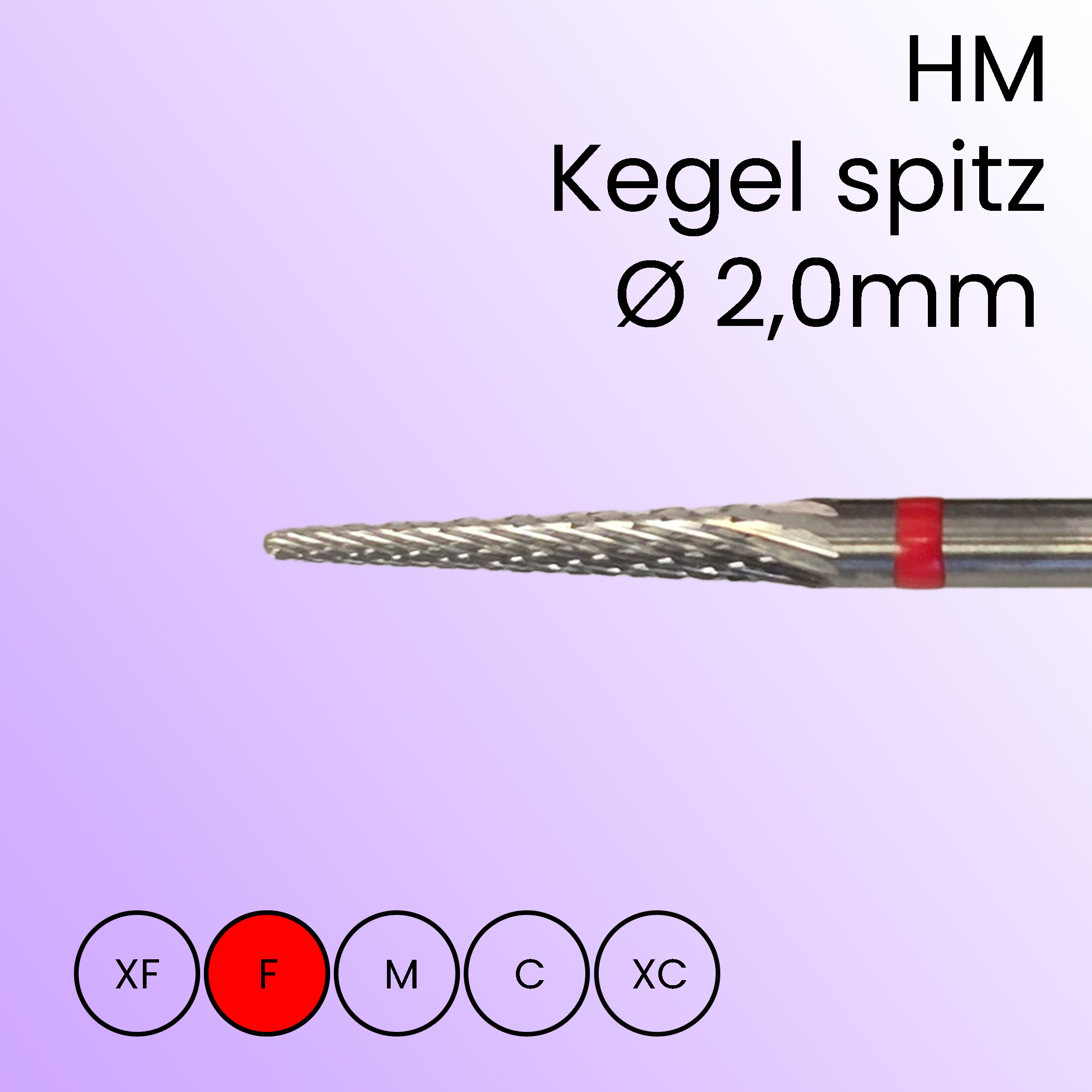 HM cone, pointed, 2.0mm, fine