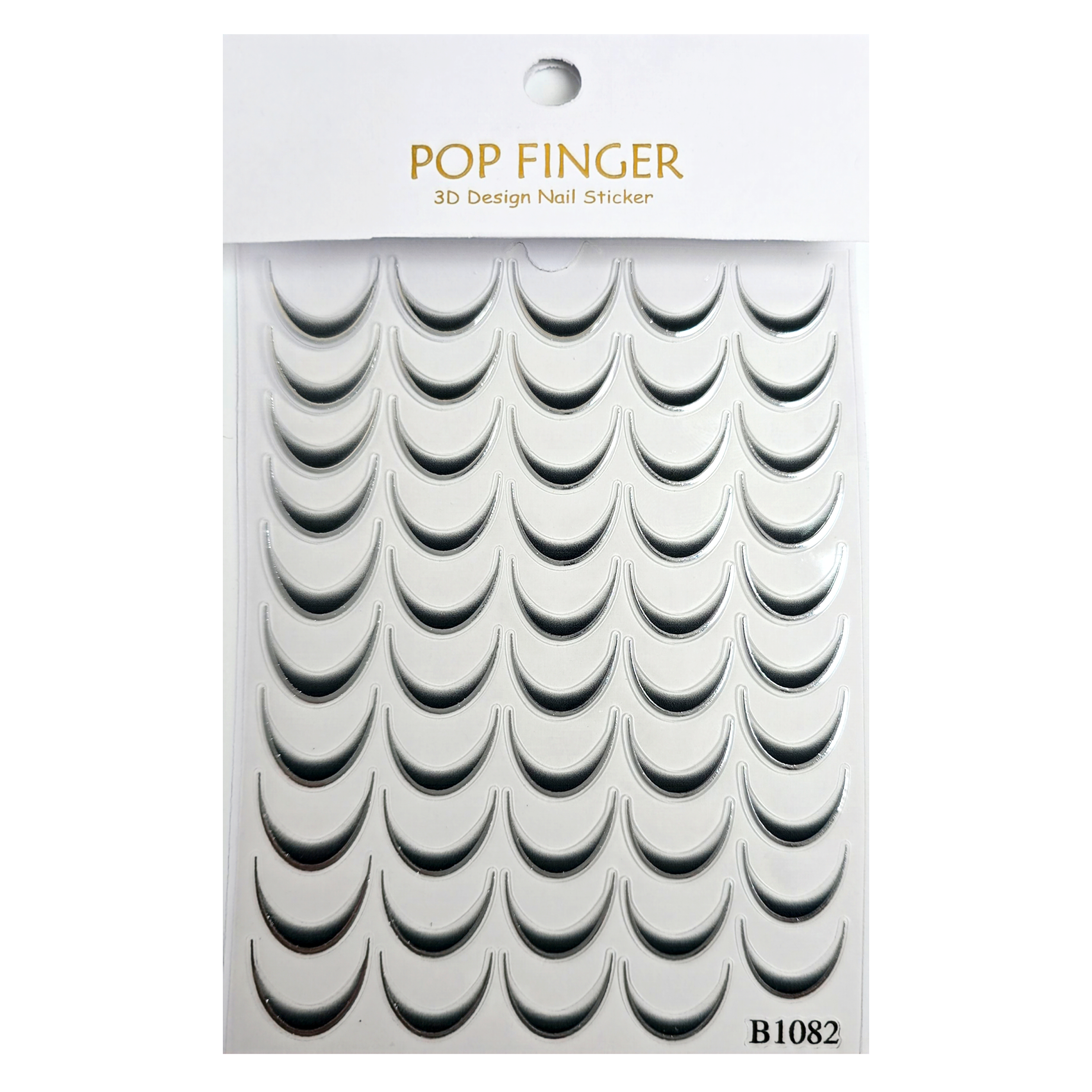 Ombré French Stickers Round Silver-Black