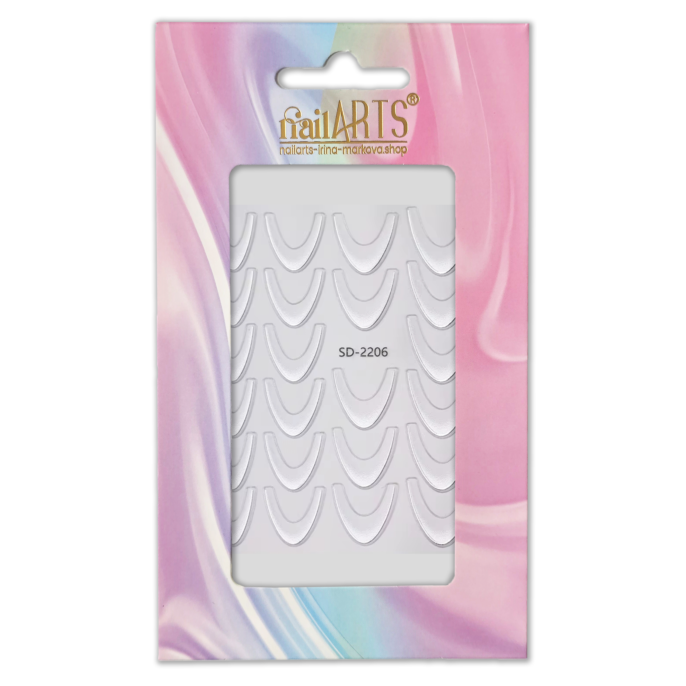 Ombré French Stickers Silver-White