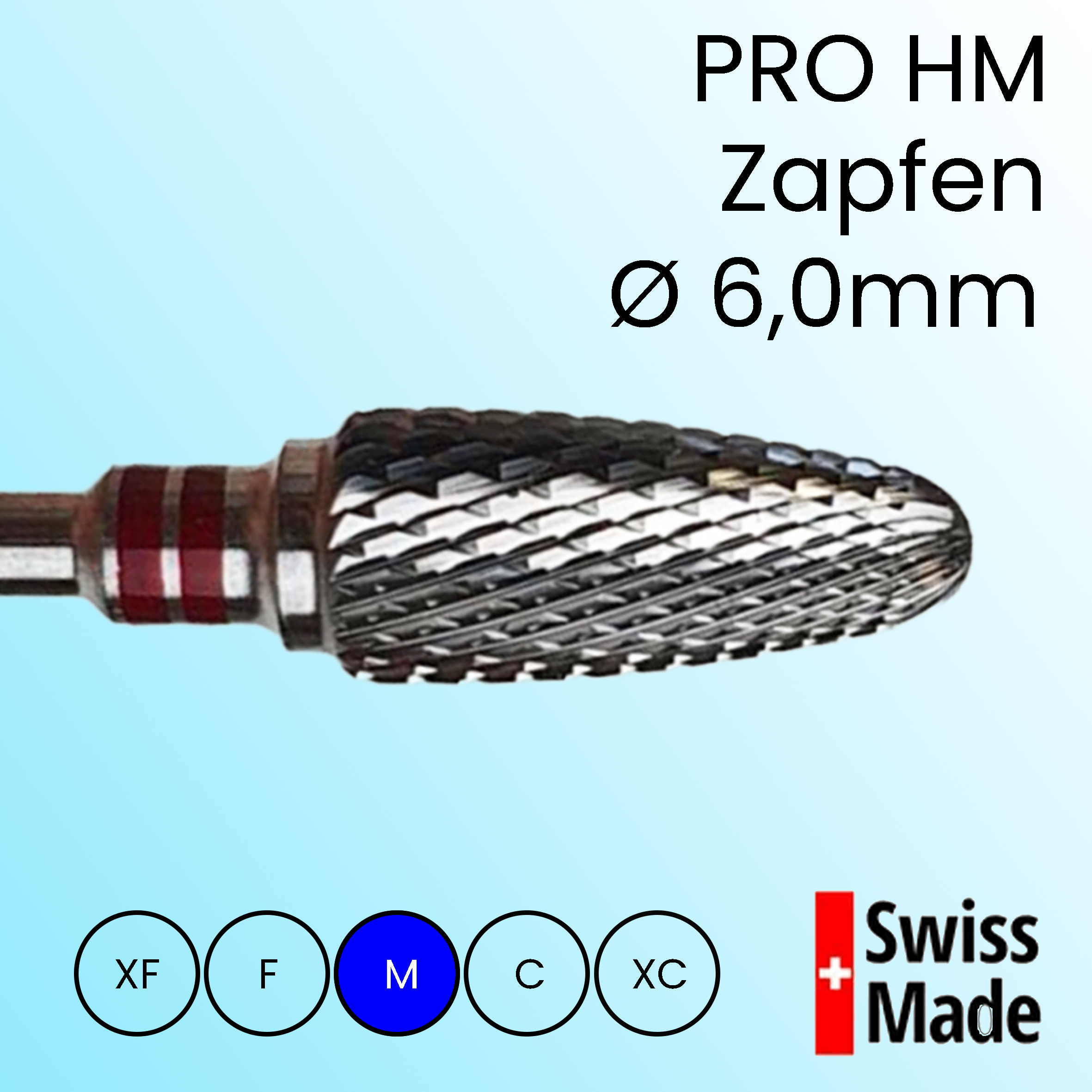 Carbide File Bit Cone, medium left-hander