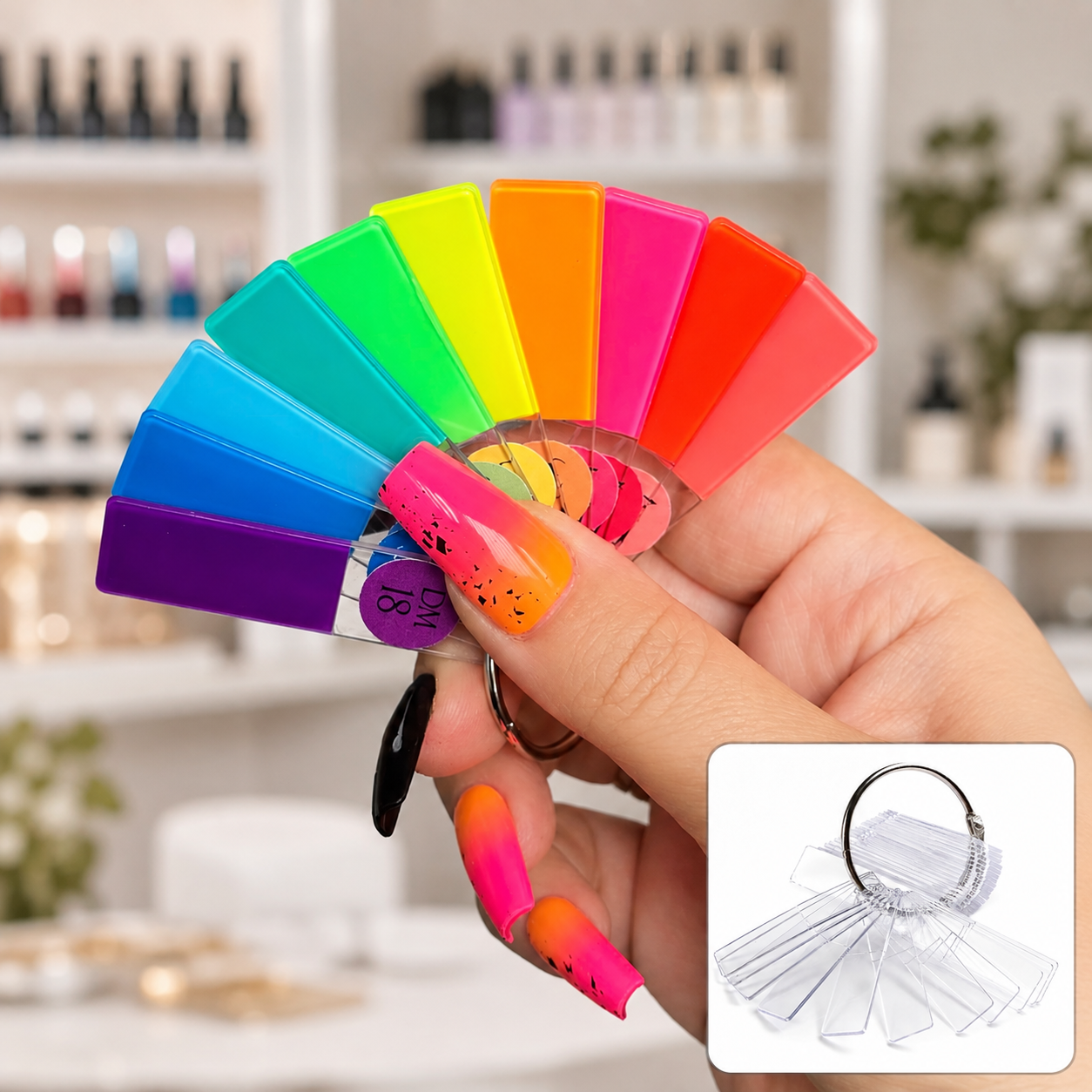 Swatches - transparente Plättchen für Farbpräsentation x50 + Metallring