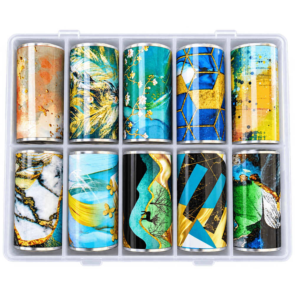 nailARTS Transfer Foil Box 09 – zehn Folienrollen