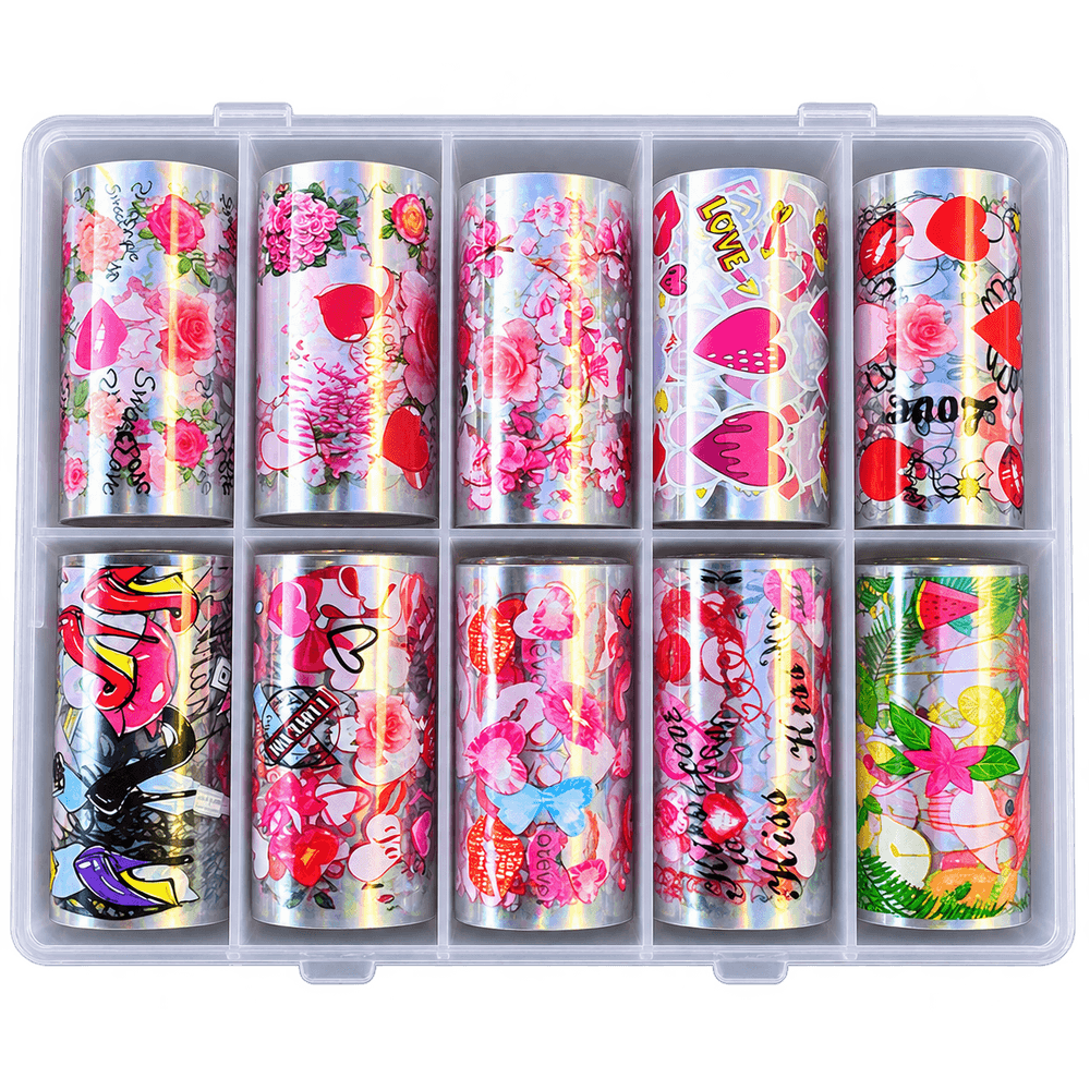 nailARTS Transfer Foil Box 28 – zehn Folienrollen